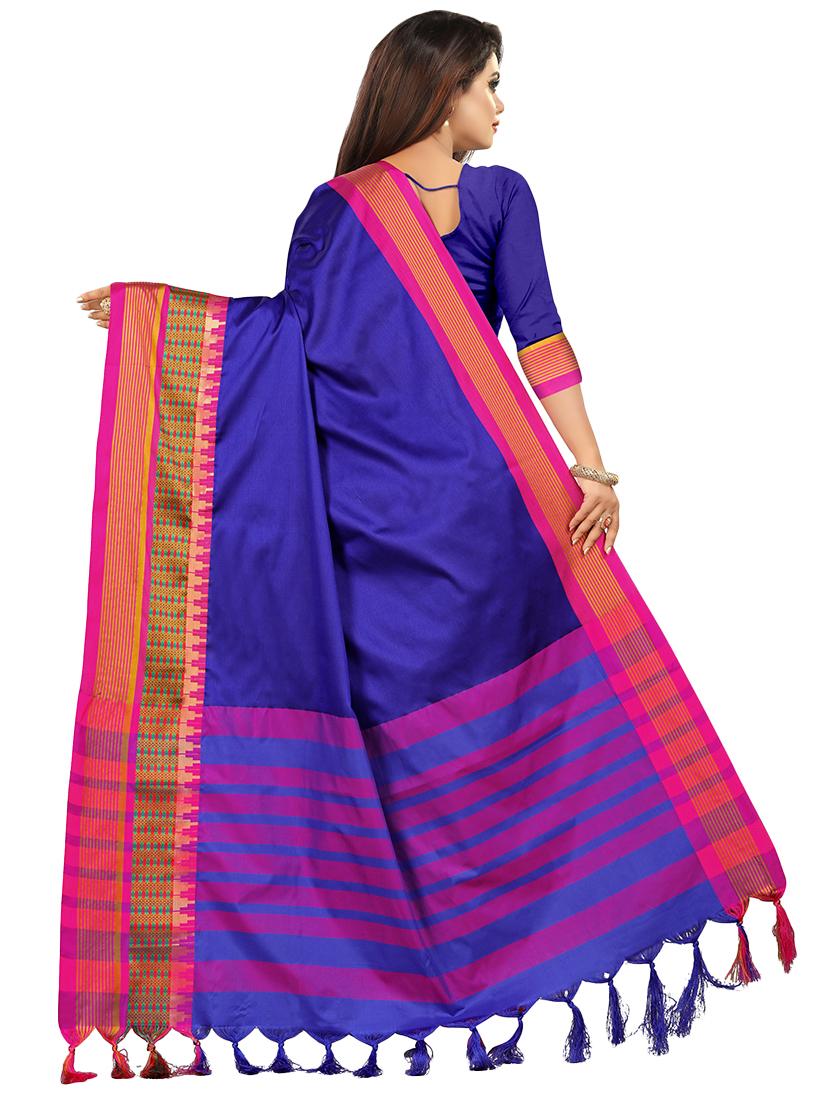 bordered kanjivaram saree with blouse - 16593647 - Zoom Image - 2