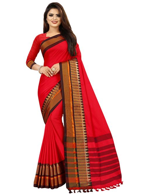 bordered kanjivaram saree with blouse - 16593650 - Standard Image - 1