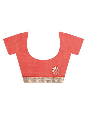 gota work tie & dye saree with blouse - 16593703 - Standard Image - 5