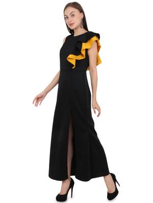 contrast ruffle detail maxi dress - 16595399 - Standard Image - 2