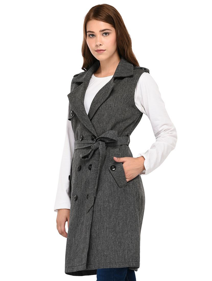 tie front double breasted coat - 16596001 - Zoom Image - 2