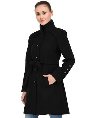 tie front lapel neck overcoat - 16596013 - Standard Image - 2