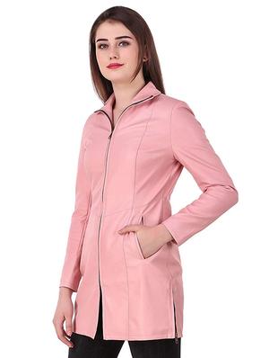 turtle neck solid leather/leatherette jacket - 16596042 - Standard Image - 2