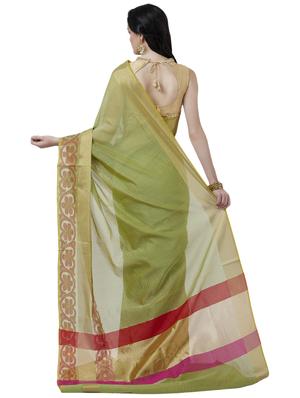 solid borederd banarasi saree with blouse - 16596359 - Standard Image - 2
