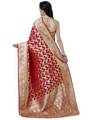 floral banarasi saree with blouse - 16596486 - Standard Image - 2