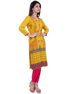 printed straight kurta - 16596561 - Standard Image - 2
