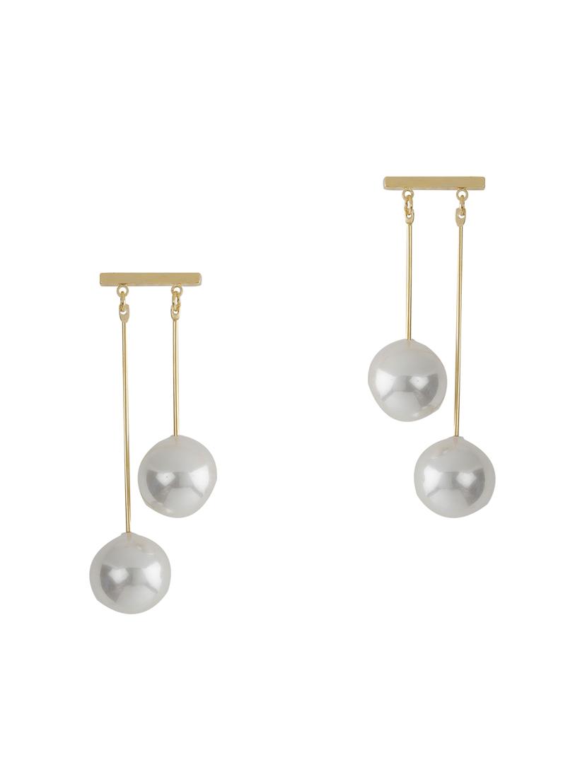 gold metal drop earring - 16597036 - Zoom Image - 2