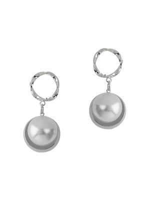 silver metal drop earring - 16597038 - Standard Image - 2