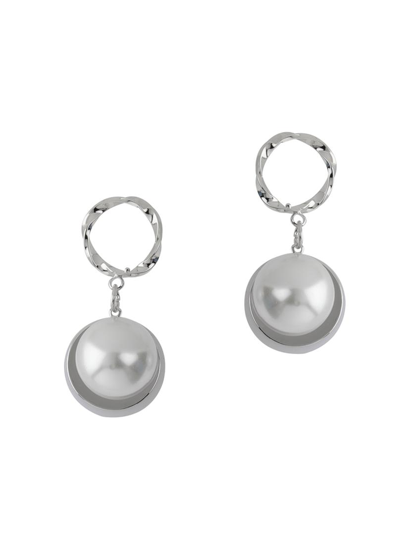 silver metal drop earring - 16597038 - Zoom Image - 2