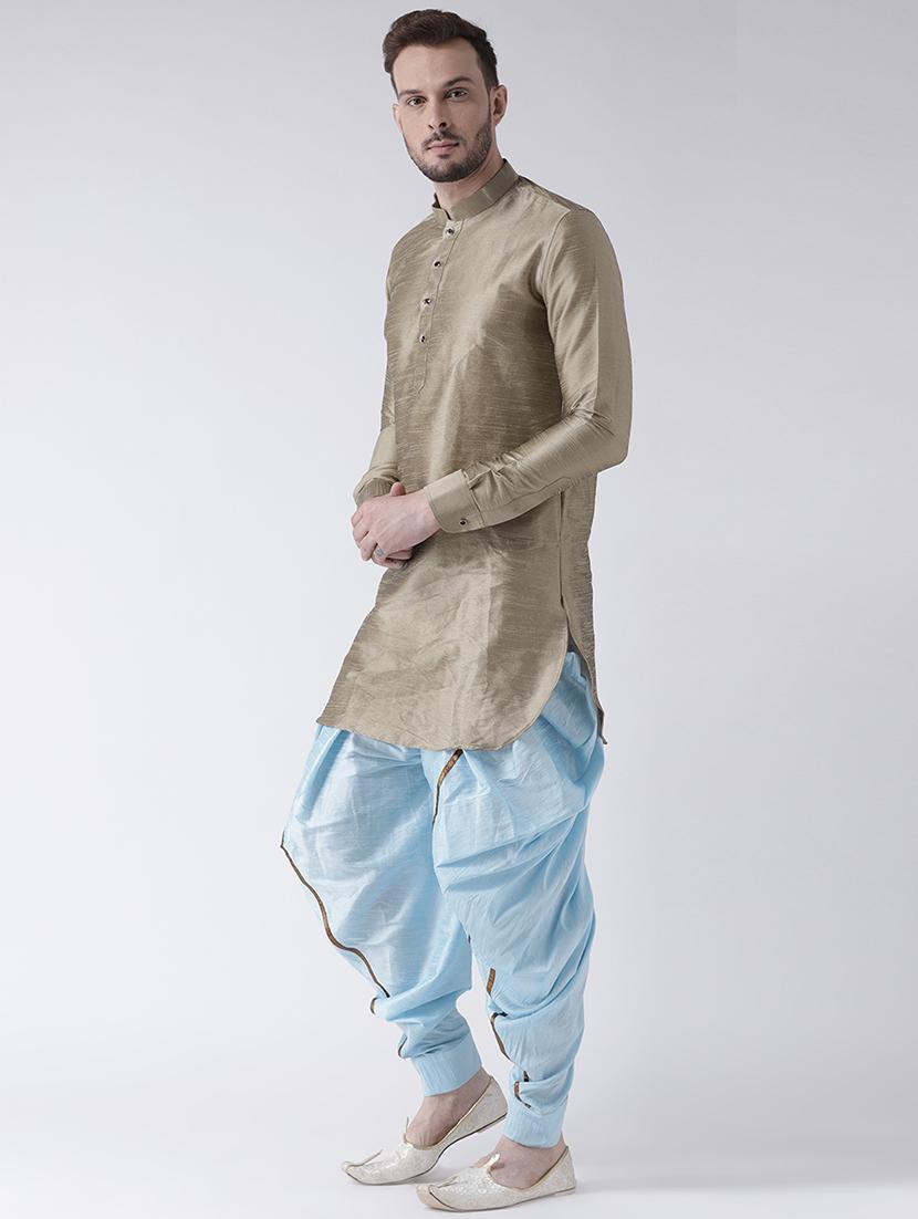 brown solid dhoti kurta set - 16597722 - Zoom Image - 2