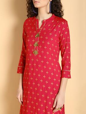 gold print kurta skirt set - 16598540 - Standard Image - 5