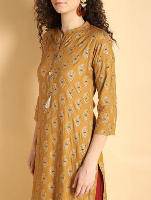 ethnic motif straight kurta - 16598553 - Standard Image - 5