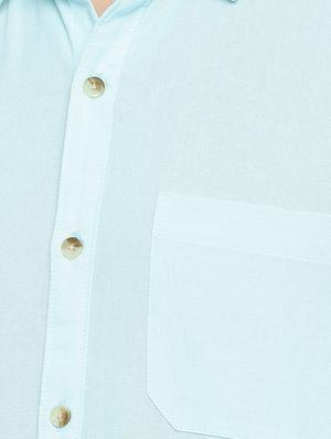 light blue solid casual shirt - 16598769 - Standard Image - 5