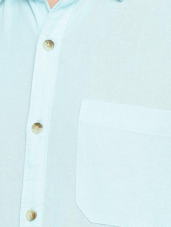 light blue solid casual shirt - 16598769 - Zoom Image - 5