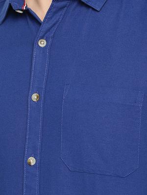 blue solid casual shirt - 16598771 - Standard Image - 5