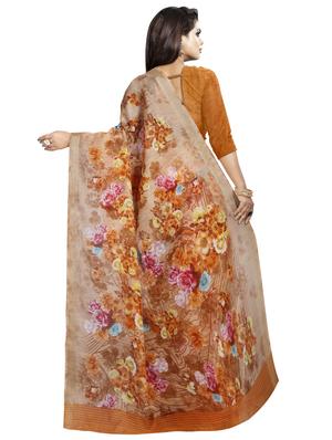 orange cotton blend bhagalpuri saree with blouse - 16598789 - Standard Image - 2