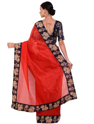 bordered bhagalpuri saree with blouse - 16598994 - Standard Image - 2