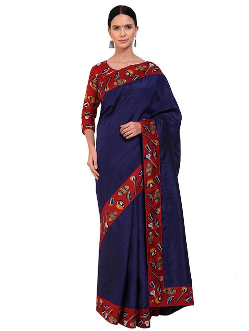 bordered bhagalpuri saree with blouse - 16599003 - Standard Image - 1