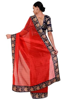 bordered bhagalpuri saree with blouse - 16599012 - Standard Image - 2