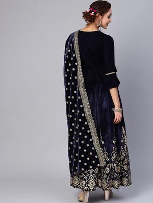 velvet embellished dupatta - 16599573 - Standard Image - 2