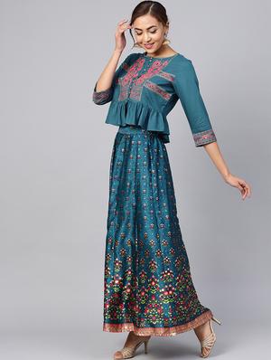 floral printed flared lehenga choli set - 16599599 - Standard Image - 2