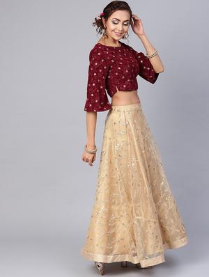 embroidered lehenga choli set - 16599602 - Standard Image - 2