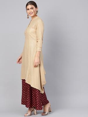 pastel asymmetric kurta - 16599640 - Standard Image - 2