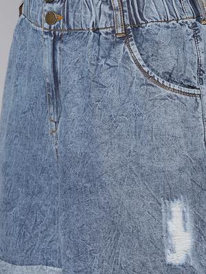 high rise denim shorts - 16600023 - Standard Image - 5