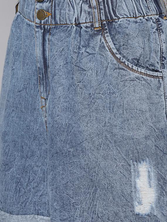 high rise denim shorts - 16600023 - Zoom Image - 5