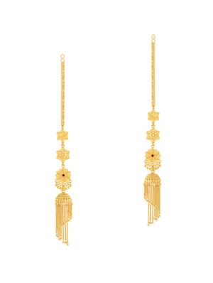 gold brass jhumka earring - 16600296 - Standard Image - 2