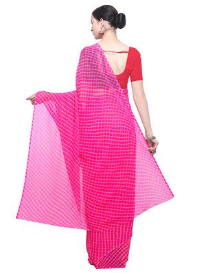 leheriya printed saree with blouse - 16600359 - Standard Image - 2