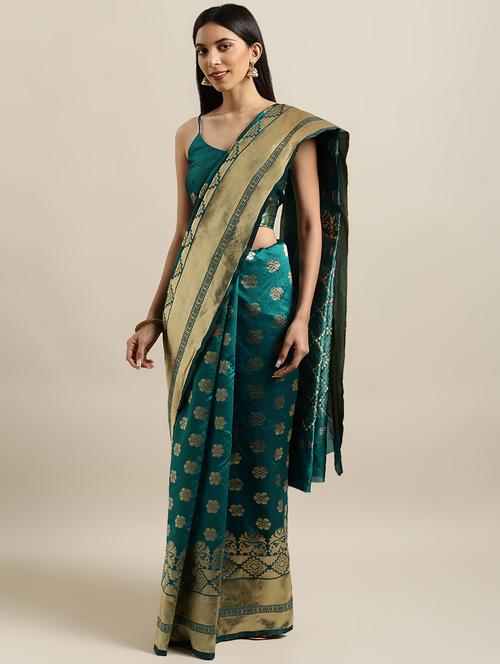 ethnic motif banarasi saree with blouse - 16600371 - Standard Image - 1