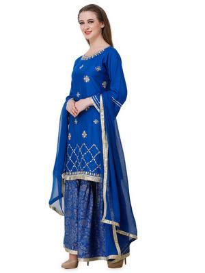 mirror work kurta sharara set - 16600780 - Standard Image - 2