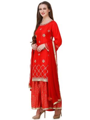 mirror work kurta sharara set - 16600781 - Standard Image - 2