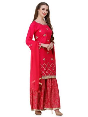 mirror work kurta sharara set - 16600782 - Standard Image - 2