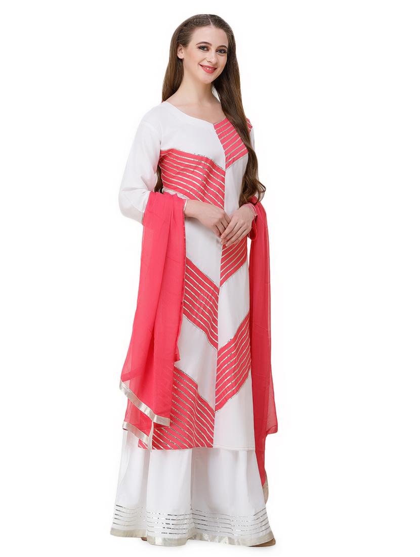 gota work kurta palazzo set - 16600785 - Zoom Image - 2