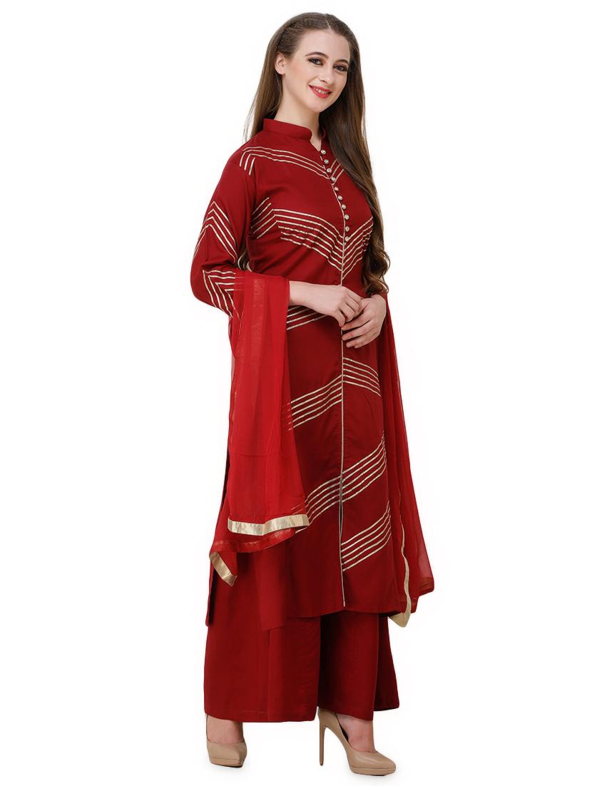 gota work kurta palazzo set - 16600793 - Zoom Image - 2