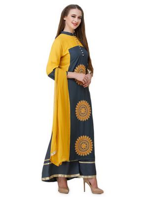 embroidered kurta palazzo set - 16600794 - Standard Image - 2