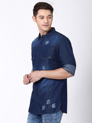 blue faded casual shirt - 16600900 - Standard Image - 2