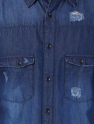 blue faded casual shirt - 16600900 - Standard Image - 5