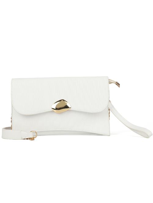 white leatherette (pu) regular clutch - 16600935 - Standard Image - 1
