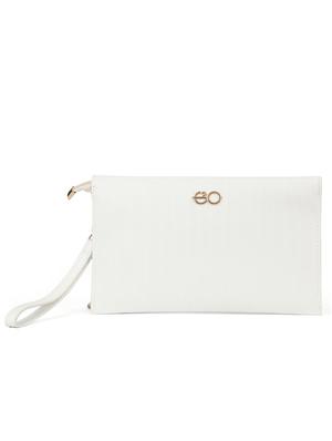 white leatherette (pu) regular clutch - 16600935 - Standard Image - 2