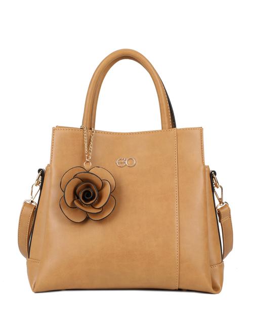 brown leatherette (pu) regular handbag - 16600965 - Standard Image - 1