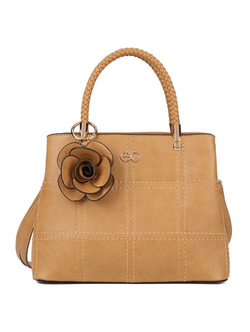 brown leatherette (pu) regular handbag - 16600968 - Standard Image - 1