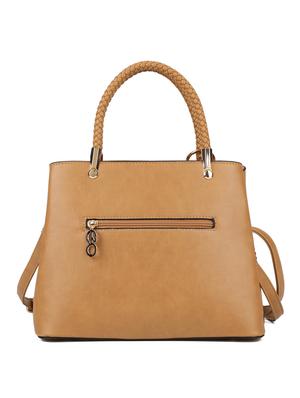 brown leatherette (pu) regular handbag - 16600968 - Standard Image - 2