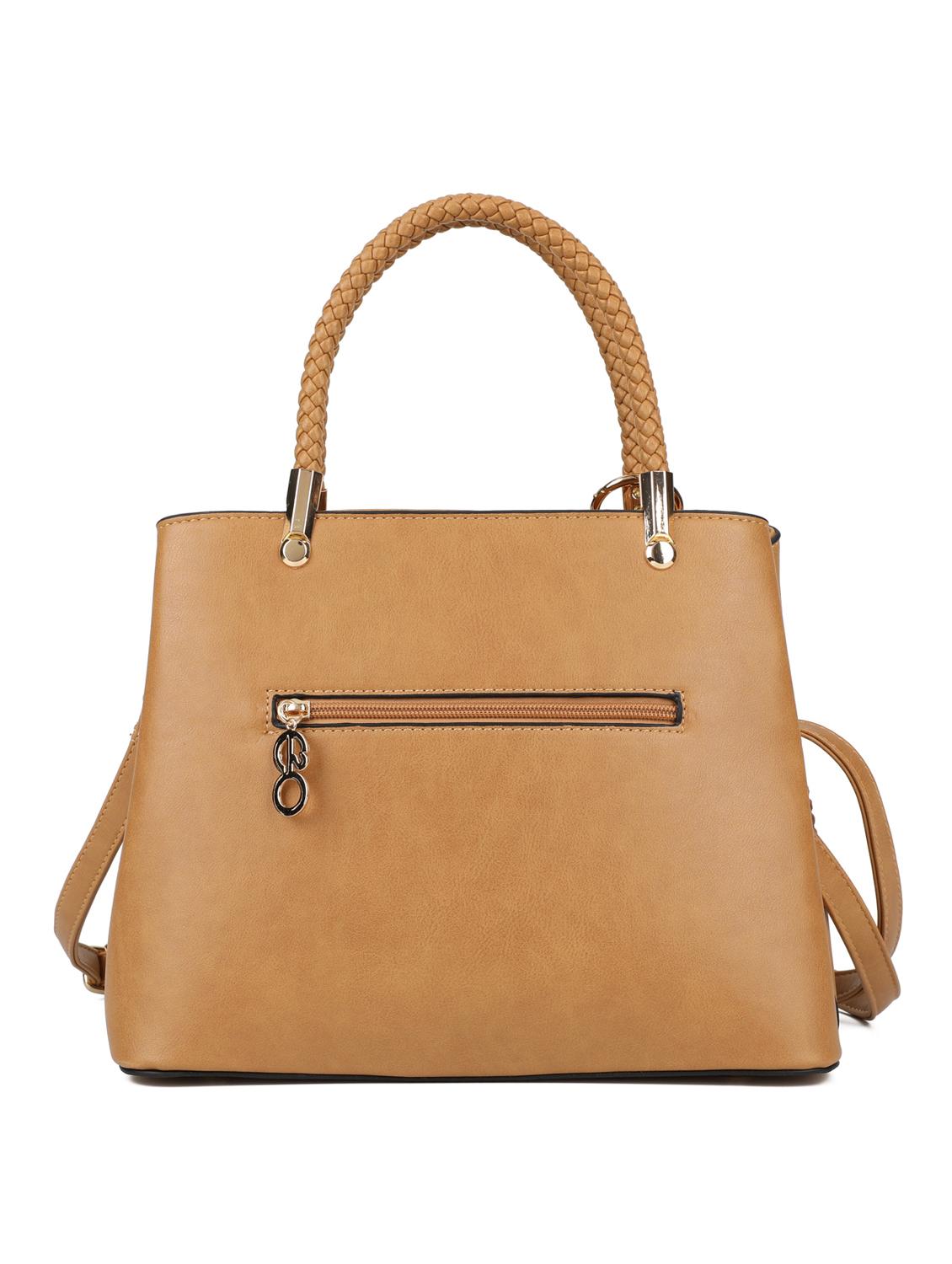 brown leatherette (pu) regular handbag - 16600968 - Zoom Image - 2