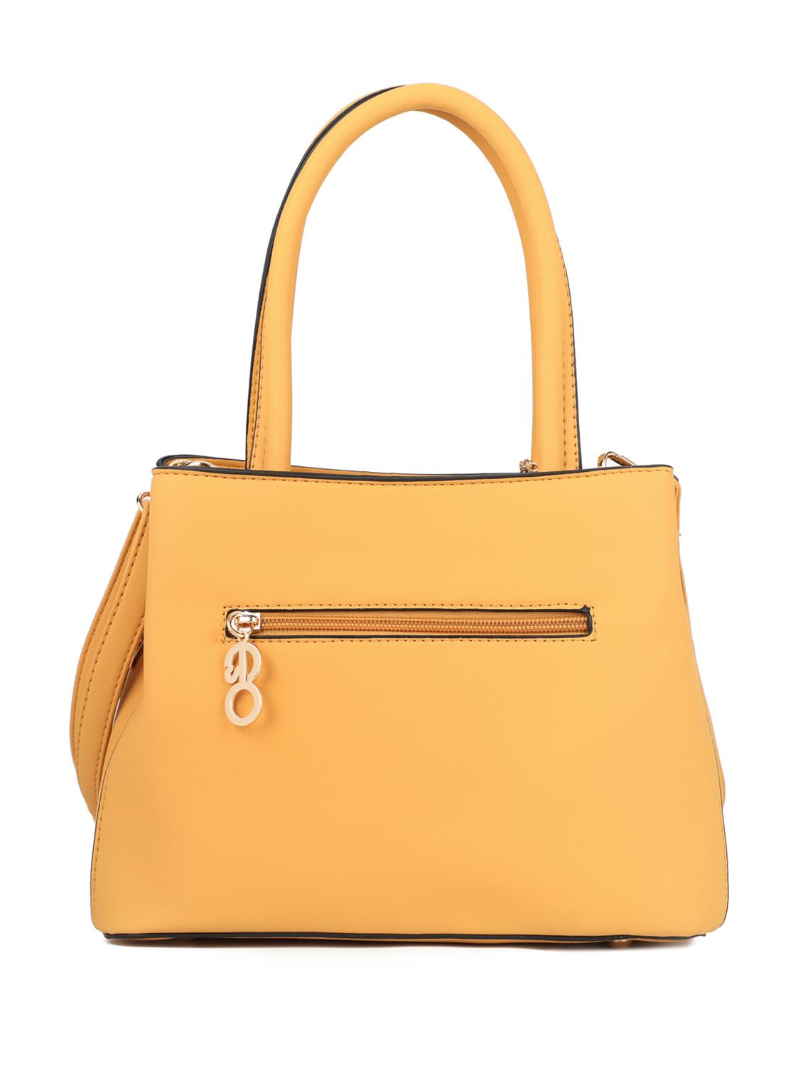 yellow leatherette (pu) regular handbag - 16600978 - Zoom Image - 2