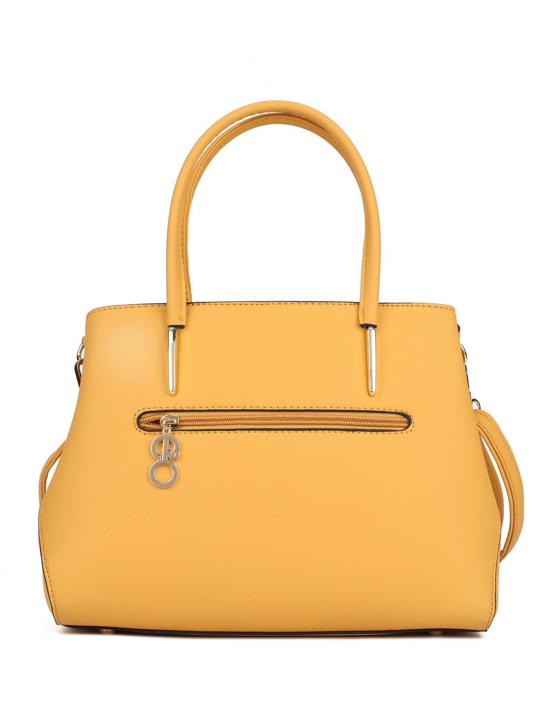 yellow leatherette (pu) regular handbag - 16600992 - Zoom Image - 2