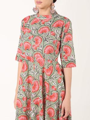 floral flared kurta - 16601596 - Standard Image - 5