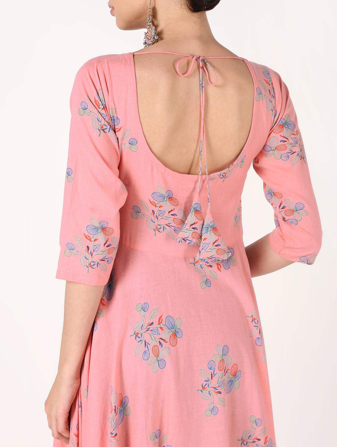 floral flared kurta - 16601597 - Zoom Image - 5